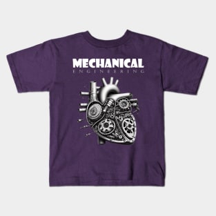 Mechanical Engineering - Heart [White Text Version] Kids T-Shirt